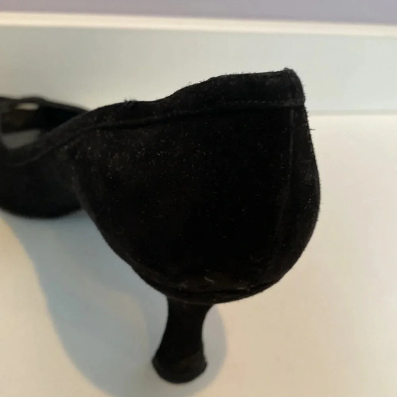 Stuart Weitzman black suede peep toe size 10M - Picture 7 of 13
